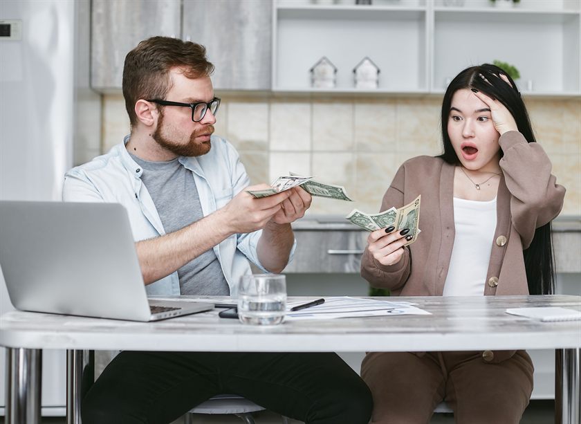 Young adults managing their money together