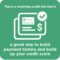 This is a revolving credit line that is a great way to build payment history and build up your credit score